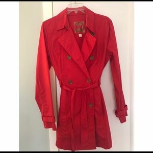 Micheal Kors red trench coat